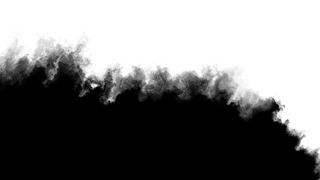 4K ink transition screen, drop texture, ink transition white and black. splatter blot, animation background , luma effect. Transparent effect, isolated, organic flow. ink splatter transition painting