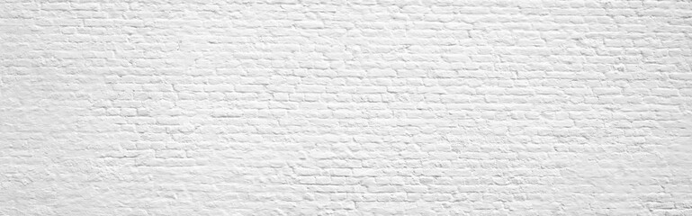 Abstract wide brick  wall texture,white wall and floor interior backdrop for design art work