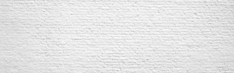 Crédence de cuisine en verre imprimé Mur de briques Abstract wide brick  wall texture,white wall and floor interior backdrop for design art work