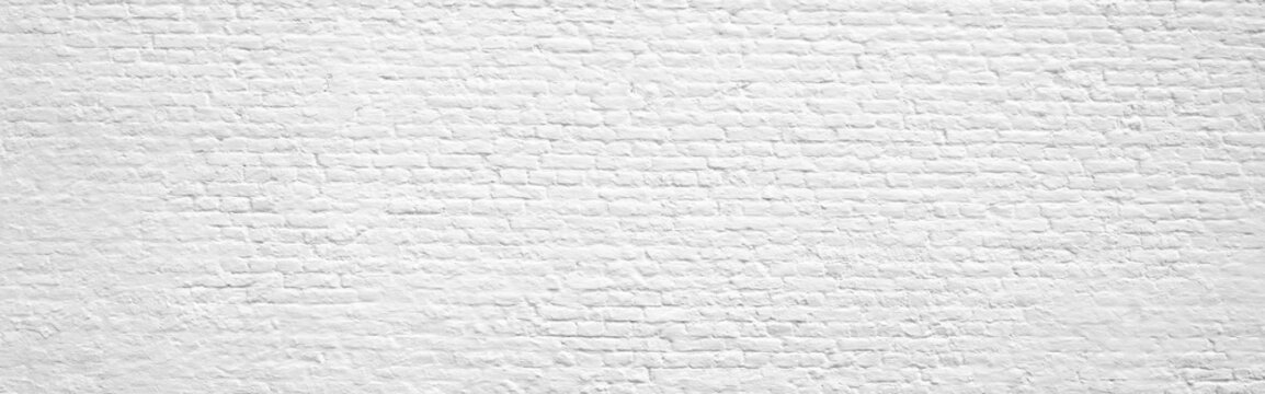 Fototapeta Abstract wide brick  wall texture,white wall and floor interior backdrop for design art work