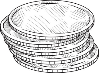 coin handdrawn illustration