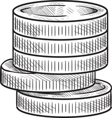 coin handdrawn illustration