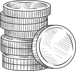 coin handdrawn illustration