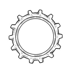 machine gears handdrawn illustration