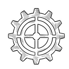 machine gears handdrawn illustration