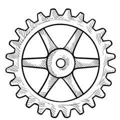 machine gears handdrawn illustration