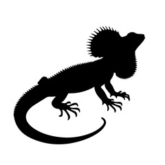 Frilled Neck Lizard Logo Monochrome Design Style