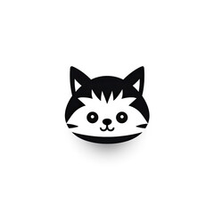Fototapeta premium Cute animal icon, simple minimalistic design on white background