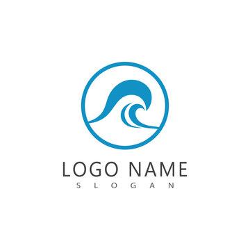 Sea wave logo vector business element and symbol