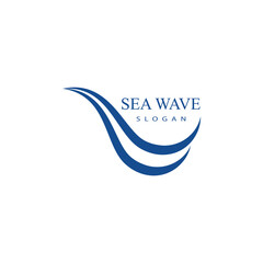 Sea wave logo vector business element and symbol