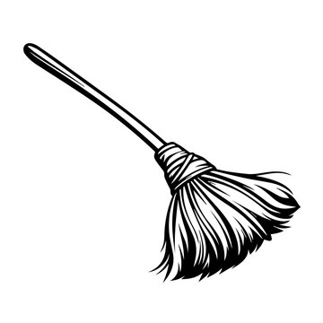 Broom Logo Monochrome Design Style