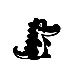 cute alligator Logo Monochrome Design Style