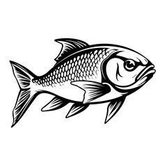 Fish Logo Monochrome Design Style