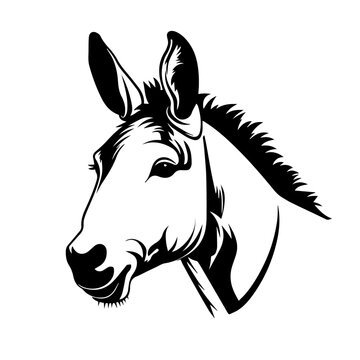 Donkey Logo Monochrome Design Style