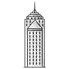 Obraz premium city building handdrawn illustration