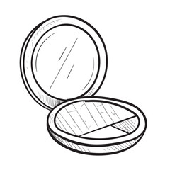 makeup powder handdrawn illustration