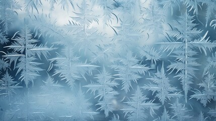The intricate patterns of frost on a window pane during the hush of a winter night.