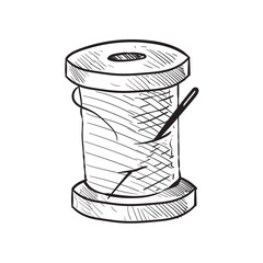 sewing thread handdrawn illustration
