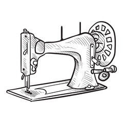 sewing machine handdrawn illustration