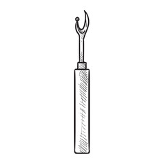 seam ripper handdrawn illustration