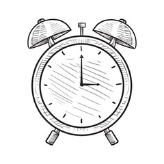 alarm clock handdrawn illustration