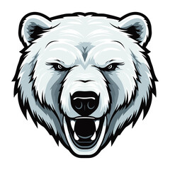 Polar bear head mascot logo vector design