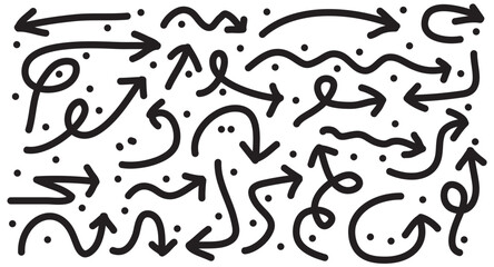 set doodle arrow, hand drawn vector doodle arrow symbol sketch illustration collection. doodle icon, vector