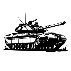 tank Logo Monochrome Design Style