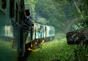 The famous blue train in Sri Lanka