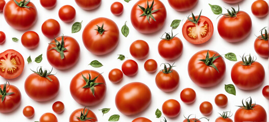 tomatoes on white background