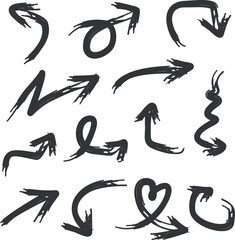 doodle set of hand drawn arrows .Vector doodle design elements. Illustration on a white background for business infographics, banners, web and concept design.