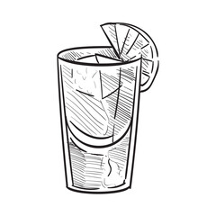 summer cocktail drink handdrawn illustration