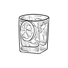 summer cocktail drink handdrawn illustration