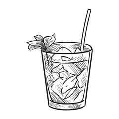 summer cocktail drink handdrawn illustration