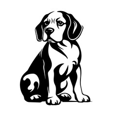 Beagle Logo Monochrome Design Style