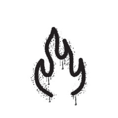 Spray Graffiti fire icon isolated on white background. graffiti Fire symbol with spray in black on white. Vector illustration.