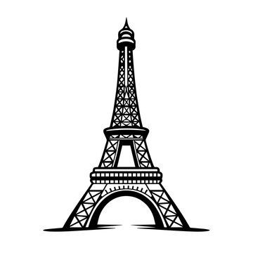 Eiffel Tower Logo Monochrome Design Style