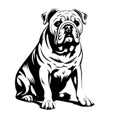 English Bulldog Logo Monochrome Design Style