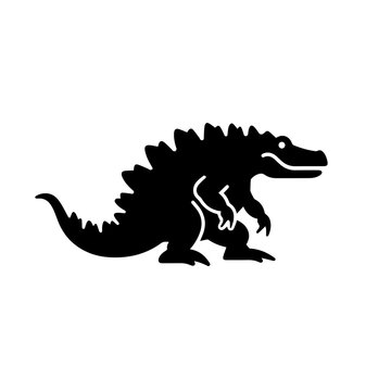 Standing alligator Logo Monochrome Design Style