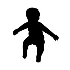 Cute Baby Silhouette Vector 6