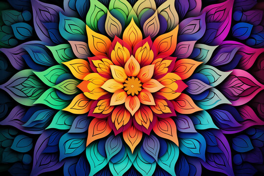 colorful floral mandalas background