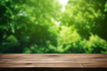 wooden table and leaves background
