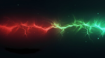 Lightning or flash, gradient from red to green, dark background