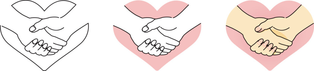 握手とハートまとめ