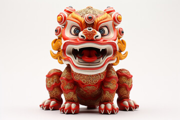 Cultural tapestry as an artfully manipulated China Lion takes center stage, representing an Asian traditional activity for celebration in Asia Areal.