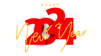 Happy new year 2024, Number design template ,  Vector illustration EPS 10