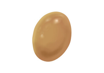 単体のおでん卵のイラスト（手描き、リアル、写実）
