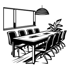 Board Room Logo Monochrome Design Style