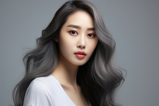 Asian woman posing, korean model, portrait