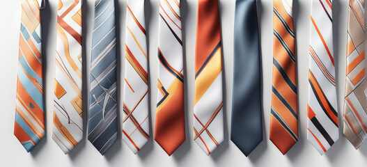 ties on white background